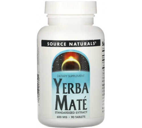 Мате (Падуб парагвайский) Source Naturals Yerba Mate 600 мг 90 таб