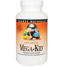 Вітаміни та мінерали для дітей  Source Naturals Mega-Kid 120 жев таб ягоди