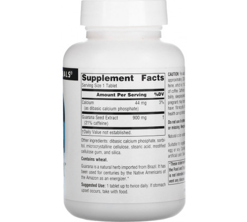 Гуарана Source Naturals Guarana Energizer 60 таб