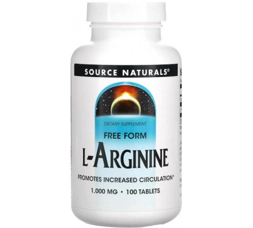 Аргінін Source Naturals L-Arginine 1000 мг 100 таб