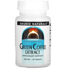 Кава для схуднення Source Naturals Green Coffee 500 мг 30 таблеток