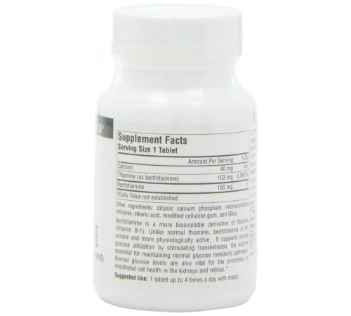 Бенфотіамін Source Naturals Benfotiamine 30 таб
