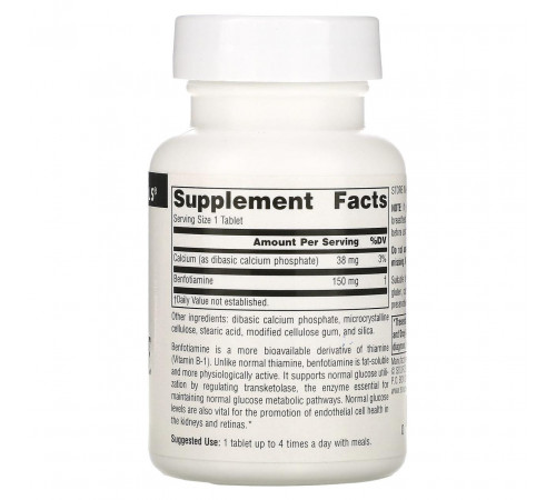 Бенфотіамін Source Naturals Benfotiamine 150 мг 60 таблеток