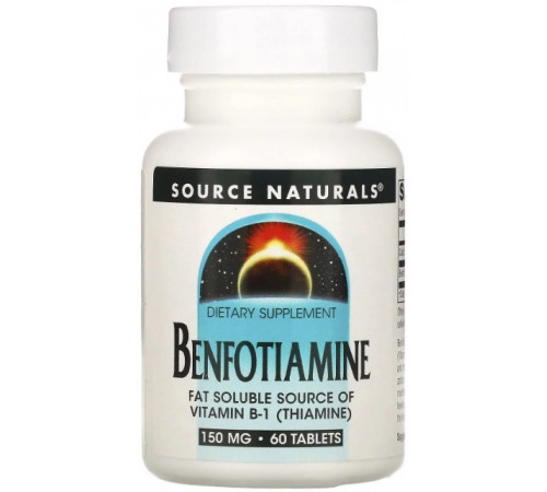 Бенфотіамін Source Naturals Benfotiamine 150 мг 60 таблеток