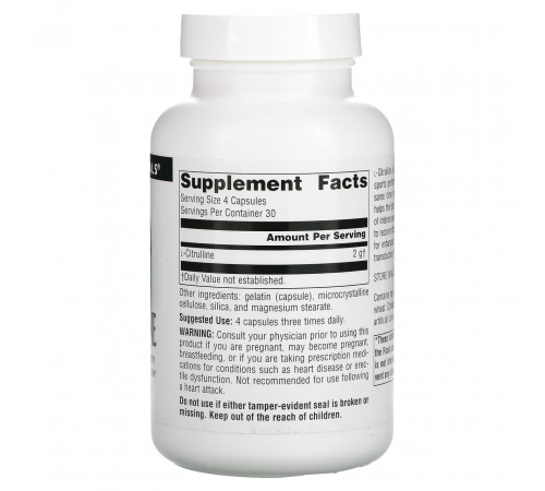 L-цитрулін Source Naturals L-Citrulline 500 мг 120 капсул