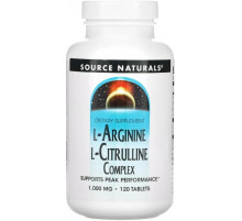 Аргінін цитрулін Source Naturals L-Arginine L-Citrulline 1000 мг 120 таб