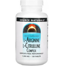 Аргінін цитрулін Source Naturals L-Arginine L-Citrulline 1000 мг 120 таб