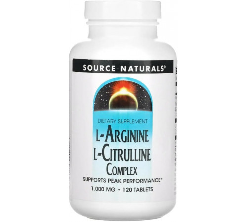 Аргінін цитрулін Source Naturals L-Arginine L-Citrulline 1000 мг 120 таб