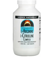 Аргінін цитрулін (амінокислоти) Source Naturals L-Arginine L-Citrulline 240 таб
