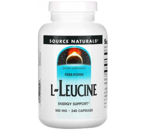 Лейцин Source Naturals L-Leucine 500 мг 240 капсул
