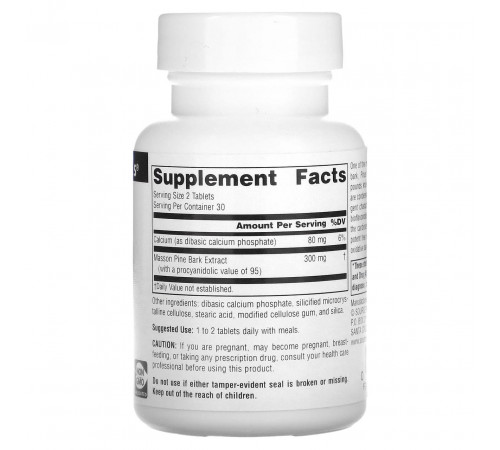 Пікногенол Екстракт сосни Source Naturals Pine Bark Extract 150 мг 60 таблеток