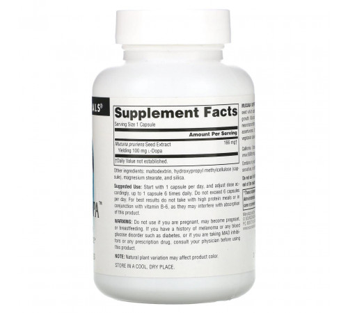 Мукуна пекуча для потенції Source Naturals Mucuna Dopa 100 мг 60 капс