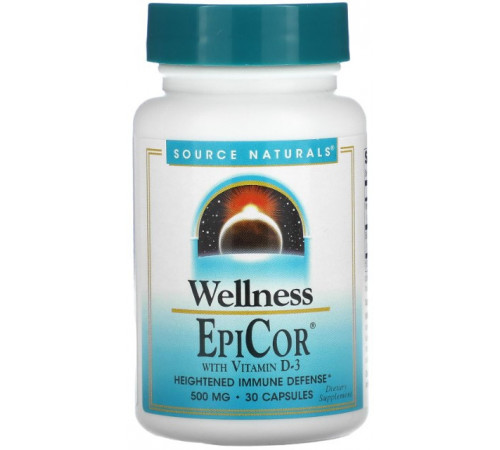 Епікор + вітамін Д3 Source Naturals EpiCor 500 мг 30 капсул