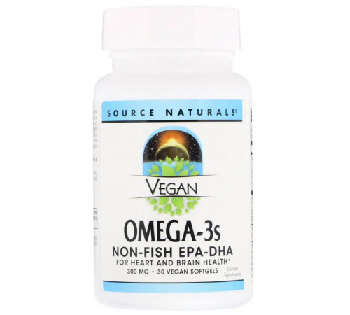 Омега-3 для веганів Source Naturals Omega-3s EPA-DHA 300 мг 30 капс