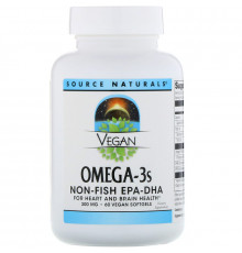 Жирні кислоти для веганів Source Naturals Омега-3 Omega-3S EPA-DHA 300 мг 60 капсул