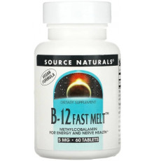 Вітамін В12 метилкобаламін Source Naturals B-12 Fast Melt 5 мг 60 таб