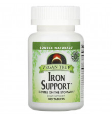 Хелат заліза (для веганів) Source Naturals Iron Support 180 таб