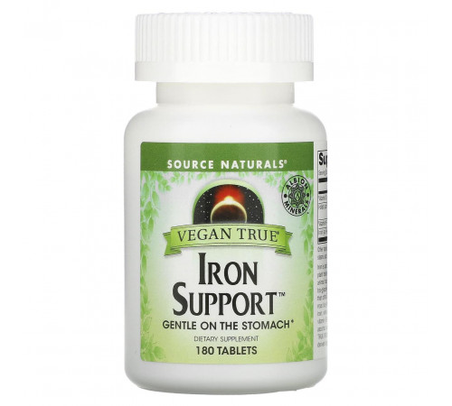 Хелат заліза (для веганів) Source Naturals Iron Support 180 таб