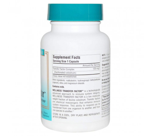 Молозиво Source Naturals Колострум Transfer Factor Wellness 125 мг 60 капсул