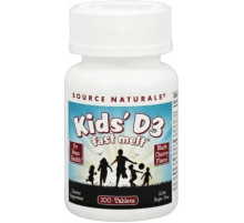Вітамін Д3 для дітей Source NaturalsKids D-3 400 IU 100 таб вишня