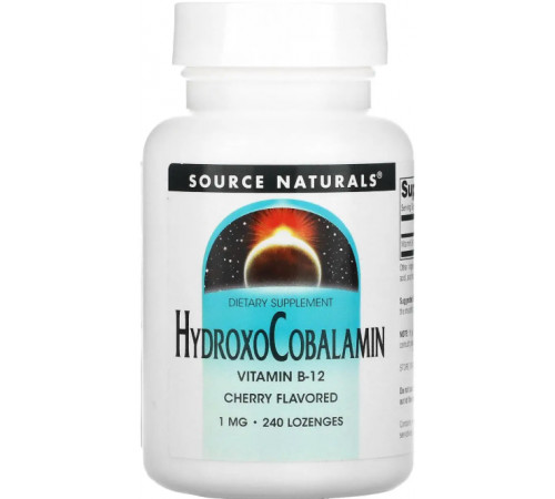 Вітамін В-12 для мозку Source Naturals HydroxoCobalamin 240 таб смак вишні