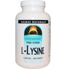 Лізин Source Naturals L-Lysine 1000 мг 200 таб