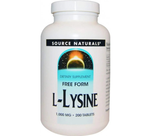 Лізин Source Naturals L-Lysine 1000 мг 200 таб