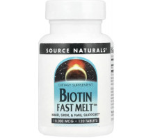 Биотин для волос Source Naturals Biotin Fast Melt 10000 мкг 120 таб