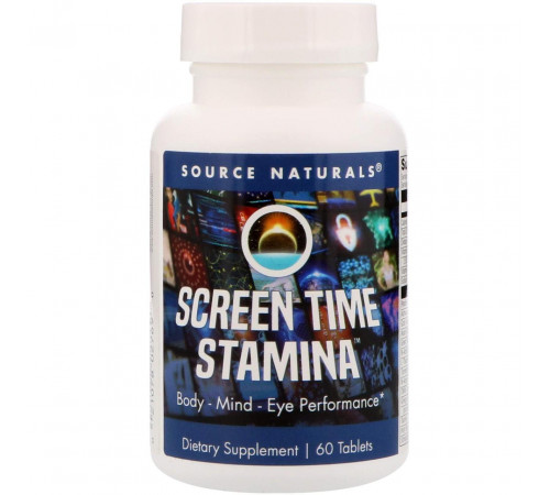 Комплексна підтримка організму Source Naturals Screen Time Stamina 60 таб