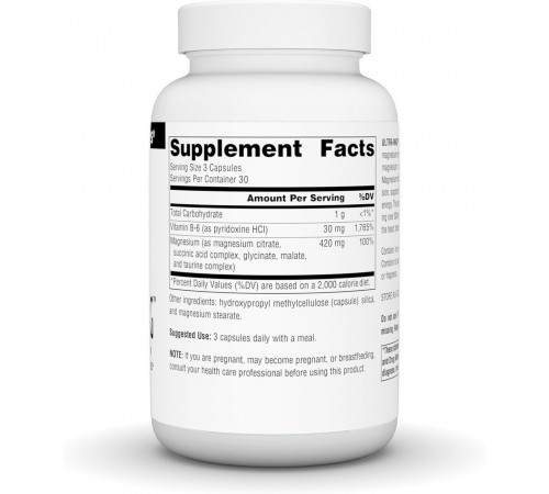 Магний для сердца и сосудов Source Naturals Ultra-Mag 90 капс