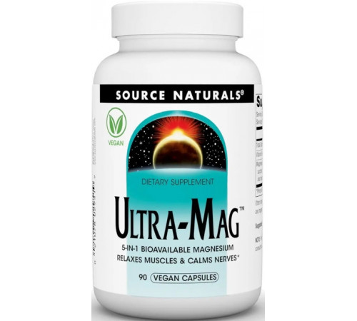 Магний для сердца и сосудов Source Naturals Ultra-Mag 90 капс