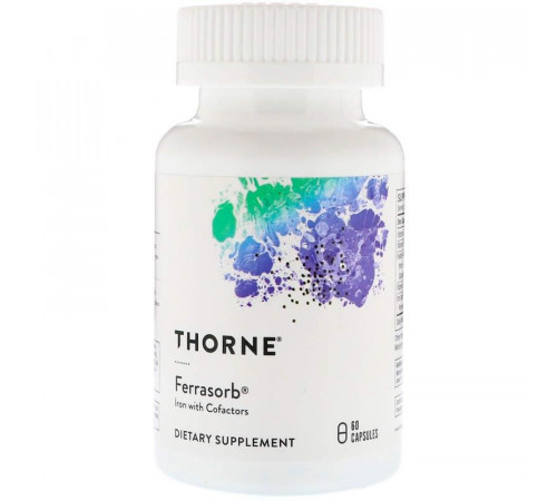 Залізо Thorne Ferrasorb 60 капсул