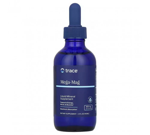 Ионный магний с минералами Trace Minerals Research Mega-Mag 400 мг 118 мл