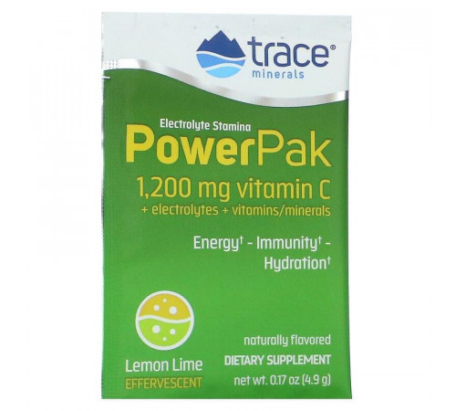 Электролиты Trace Minerals ResearchElectrolyte Stamina PowerPak 30 пак лимон-лайм