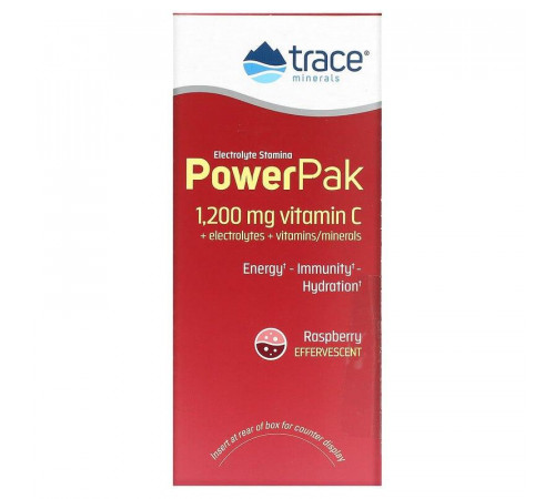 Электролиты Trace Minerals Research Electrolyte Stamina Power Pak 30 пак малина