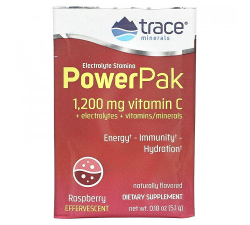 Электролиты Trace Minerals Research Electrolyte Stamina Power Pak 30 пак малина