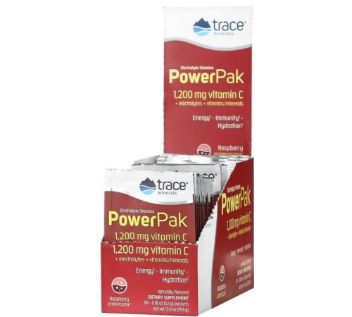 Электролиты Trace Minerals Research Electrolyte Stamina Power Pak 30 пак малина