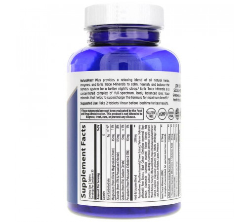 Для улучшения сна Trace Minerals Research NaturalRest Plus+ 60 таб