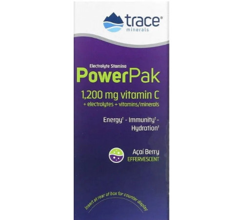 Електроліти Trace Minerals Research Electrolyte Stamina Power Pak 30 пак ягоды асаї