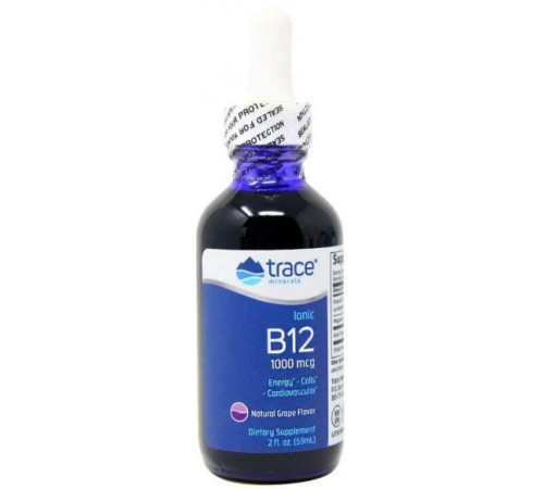 Іонний вітамін B12 Trace Minerals Research Liquid Ionic B12 1000 мк 59 мл виноград