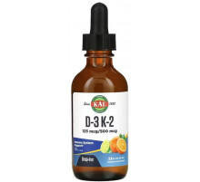 Вітаміни D3 та K2 KAL Vitamin D-3 K-2 Drop Ins 59 мл цитрус