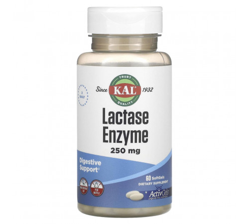 Фермент лактази KAL  Lactase Enzyme 250 мг 60 капс