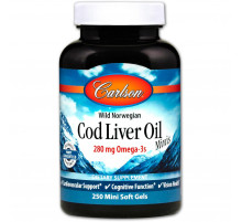 Норвезький риб'ячий жир Carlson Cod Liver Oil 250 міні гелевих капс