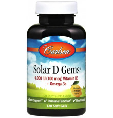 Омега 3 звітаміном D3 Carlson Solar D Gems 4000 МО 120 гел капс лимон