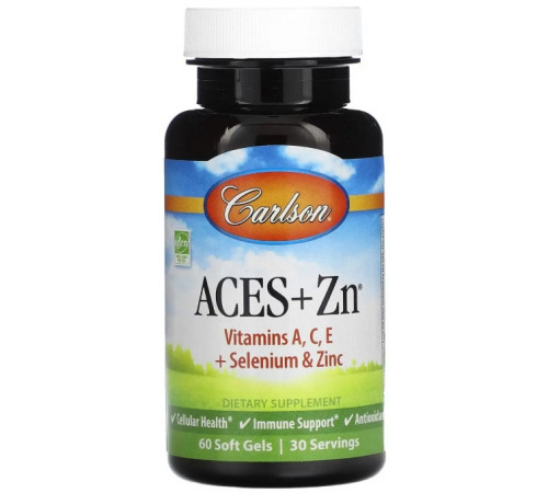 Вітаміни А, С, Е плюс цинк Carlson  Aces + Zn 60 капс