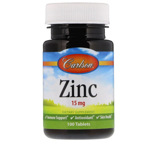 Цинк глюконат Carlson Zinc 15 мг 100 таб