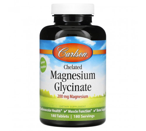 Магній гліцинат Carlson Chelated Magnesium 180 таб