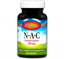 Ацетилцистеїн Carlson N-Acetil Cysteine C 500 мг 60 капс