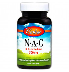 Ацетилцистеїн Carlson N-Acetil Cysteine C 500 мг 60 капс