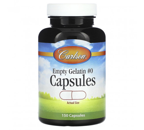 Желатинова капсула середня # 0 Carlson Empty Gelatin Capsule Medium # 0 150 капс
